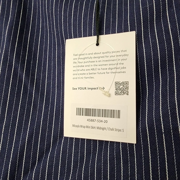ABLE Michelle Blazer & Micayla Wrap Mini Skirt Midnight/Chalk Stripe Small New! - Picture 17 of 17